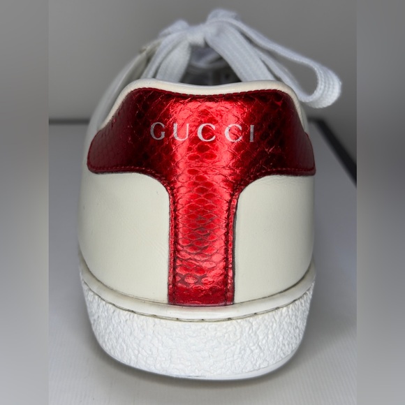 GUCCI Men's Ace White Leather Bee Embroidered Sneaker - Picture 4 of 11